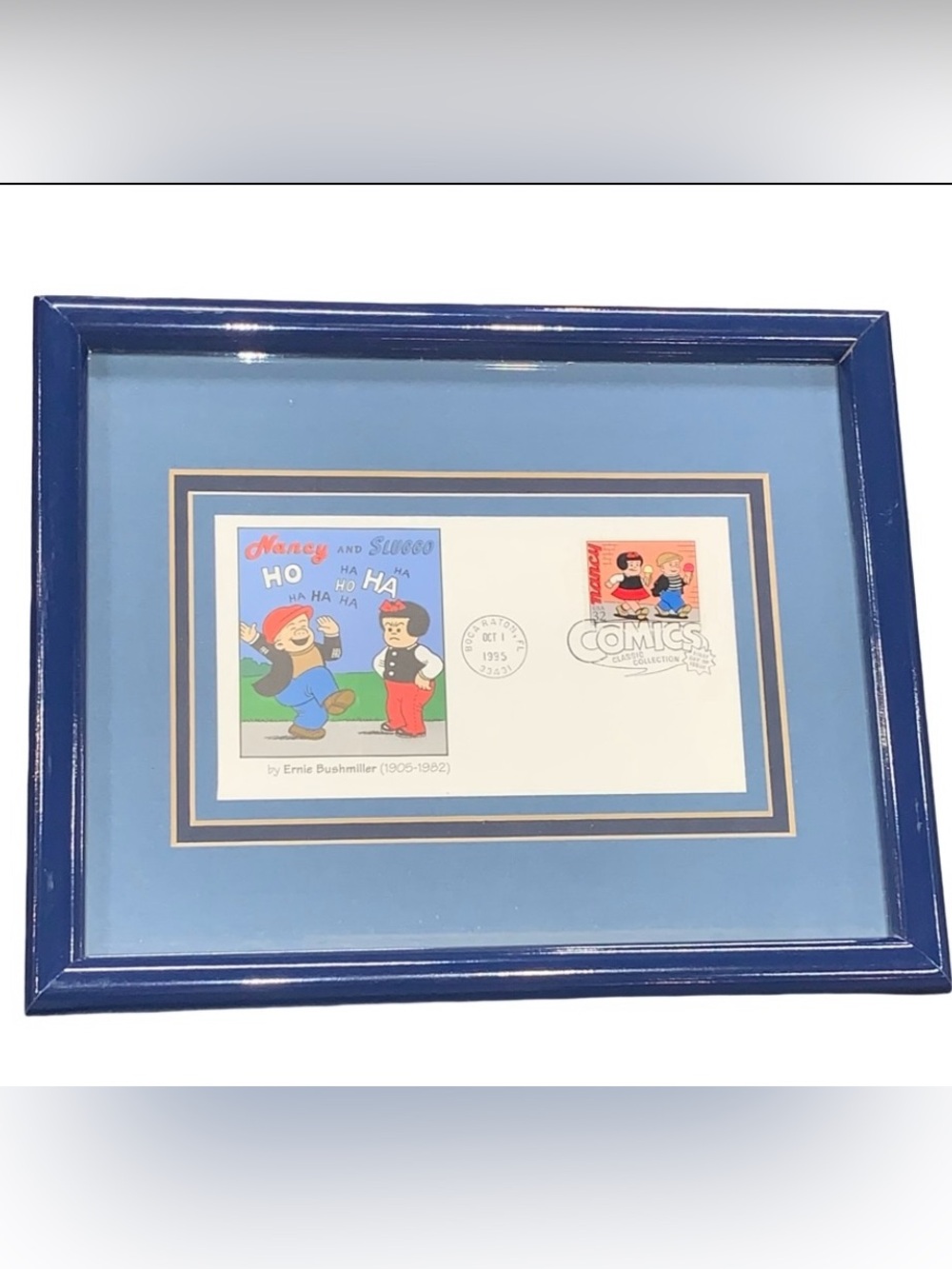 1995 Framed and Matted Nancy & Sluggo Comic Strip and Stamp